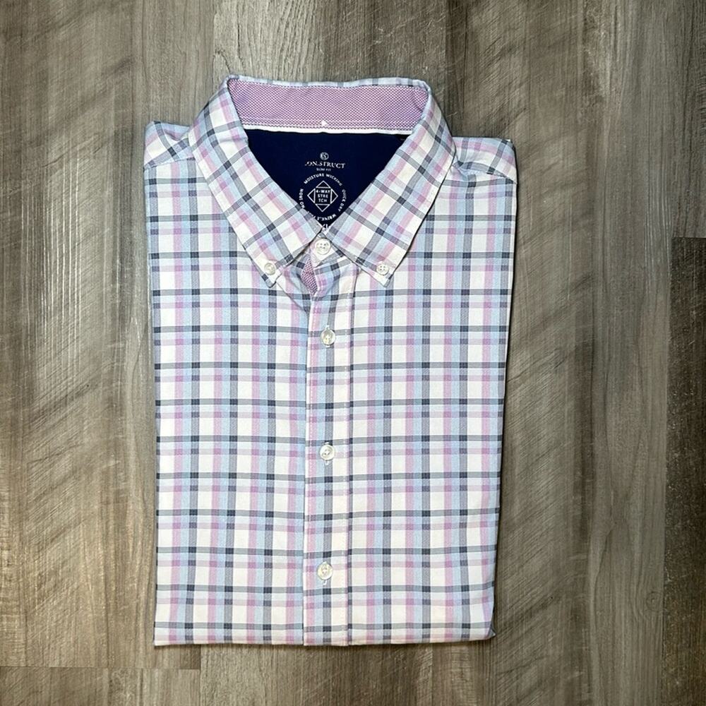 Con.Struct Slim Fit 4 Way Stretch Moisture Wicking Long Sleeve Button Down - 2XL